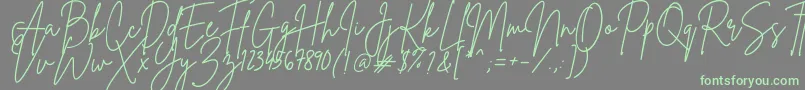 BrittanySignature-Schriftart – Grüne Schriften auf grauem Hintergrund