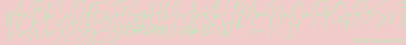 BrittanySignature-Schriftart – Grüne Schriften auf rosa Hintergrund