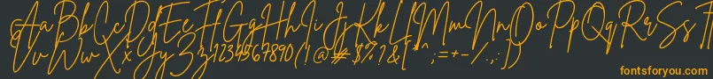 BrittanySignature Font – Orange Fonts on Black Background