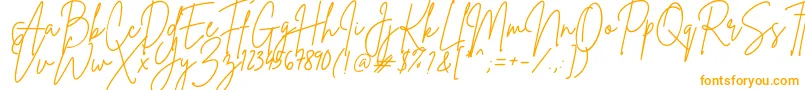 Czcionka BrittanySignature – pomarańczowe czcionki