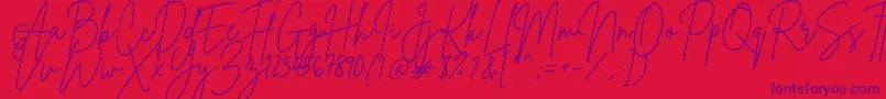 More about BrittanySignature Font BrittanySignature Font – Purple Fonts on Red Background