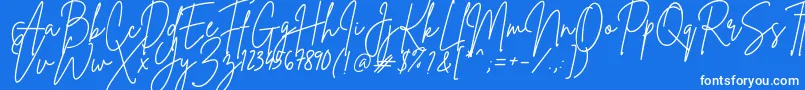 More about BrittanySignature Font BrittanySignature Font – White Fonts on Blue Background