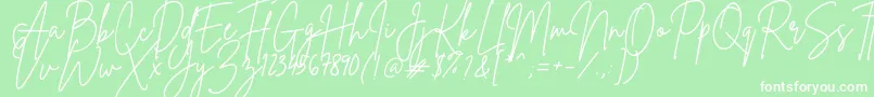 BrittanySignature-Schriftart – Weiße Schriften auf grünem Hintergrund