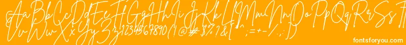 BrittanySignature Font – White Fonts on Orange Background