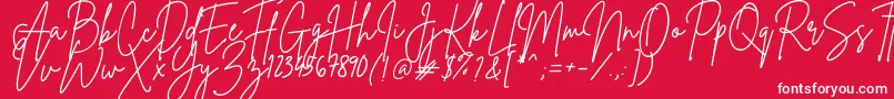 BrittanySignature Font – White Fonts on Red Background