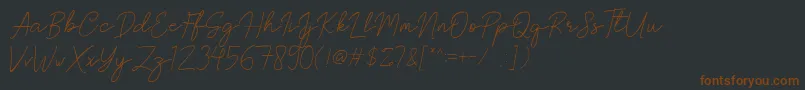 Brittney Signature-fontti – ruskeat fontit mustalla taustalla
