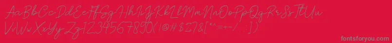 Brittney Signature Font – Gray Fonts on Red Background