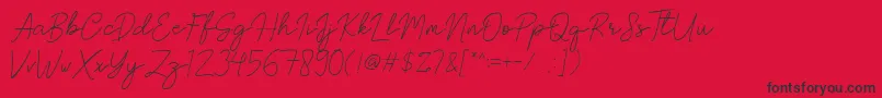 Brittney Signature Font – Black Fonts on Red Background