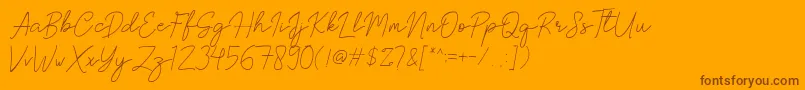 Brittney Signature Font – Brown Fonts on Orange Background