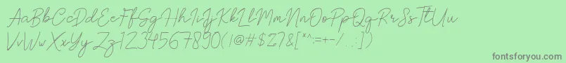 Brittney Signature Font – Gray Fonts on Green Background