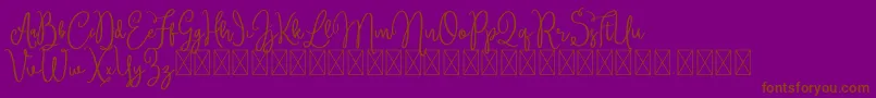 Fonte Brittney – fontes marrons em um fundo roxo