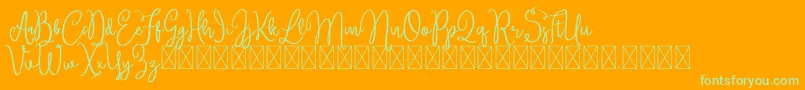 Brittney-Schriftart – Grüne Schriften auf orangefarbenem Hintergrund