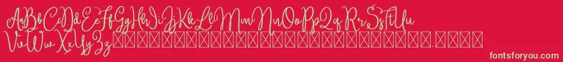 Brittney Font – Green Fonts on Red Background