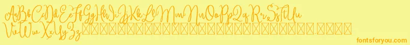 Brittney Font – Orange Fonts on Yellow Background