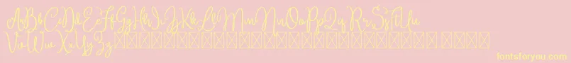 Brittney Font – Yellow Fonts on Pink Background