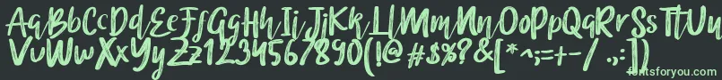 Brittney Font – Green Fonts on Black Background