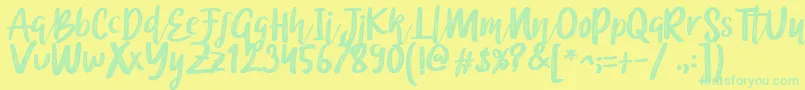 Brittney Font – Green Fonts on Yellow Background