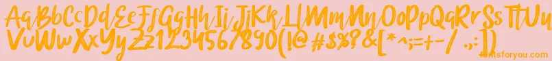 Brittney Font – Orange Fonts on Pink Background