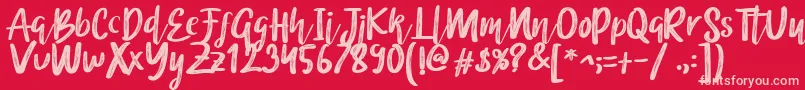 Brittney Font – Pink Fonts on Red Background