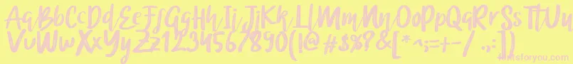 Brittney Font – Pink Fonts on Yellow Background