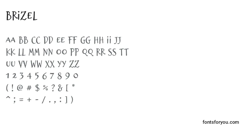 Шрифт Brizel – алфавит, цифры, специальные символы