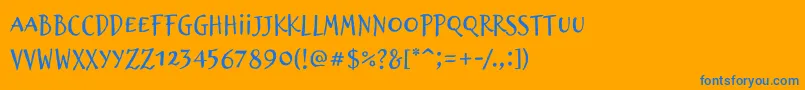 Brizel Font – Blue Fonts on Orange Background