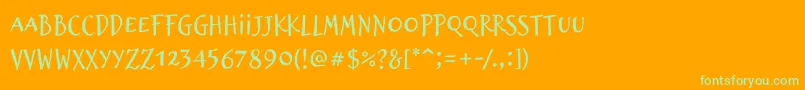 Brizel-Schriftart – Grüne Schriften auf orangefarbenem Hintergrund