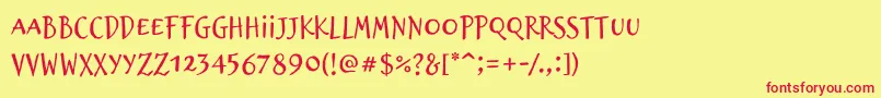 Brizel Font – Red Fonts on Yellow Background