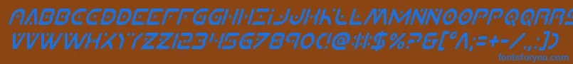 Planetxcompactcondital Font – Blue Fonts on Brown Background