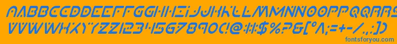 Planetxcompactcondital Font – Blue Fonts on Orange Background