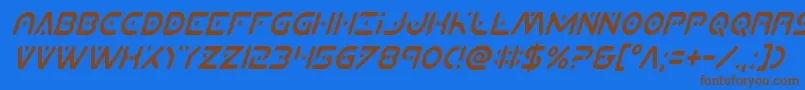 Planetxcompactcondital Font – Brown Fonts on Blue Background