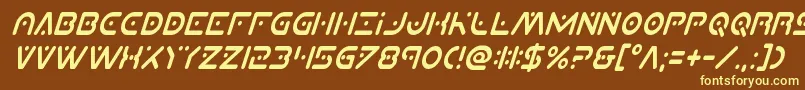 Planetxcompactcondital Font – Yellow Fonts on Brown Background