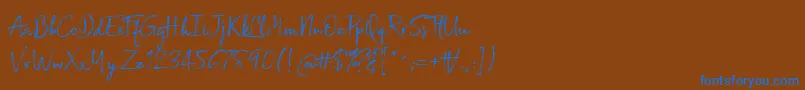 Broadcast Matter Font – Blue Fonts on Brown Background