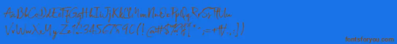 Broadcast Matter Font – Brown Fonts on Blue Background
