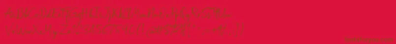 Broadcast Matter Font – Brown Fonts on Red Background