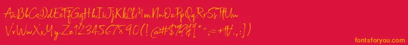 Broadcast Matter Font – Orange Fonts on Red Background