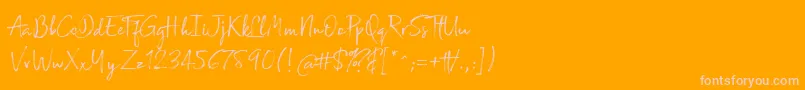 Broadcast Matter-Schriftart – Rosa Schriften auf orangefarbenem Hintergrund
