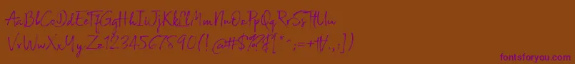 Шрифт Broadcast Matter – фиолетовые шрифты на коричневом фоне