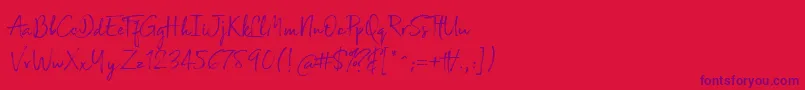 Broadcast Matter Font – Purple Fonts on Red Background