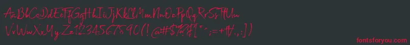 Broadcast Matter Font – Red Fonts on Black Background