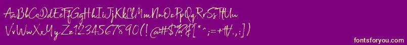 Broadcast Matter Font – Yellow Fonts on Purple Background