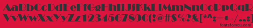 フォントBroadway – 赤い背景に黒い文字