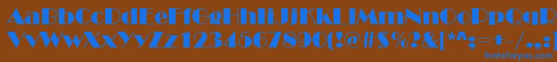 Broadway Font – Blue Fonts on Brown Background
