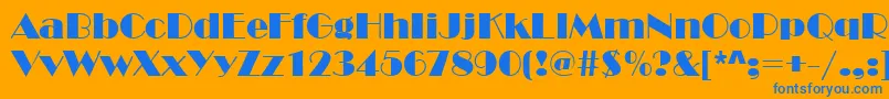 Broadway Font – Blue Fonts on Orange Background