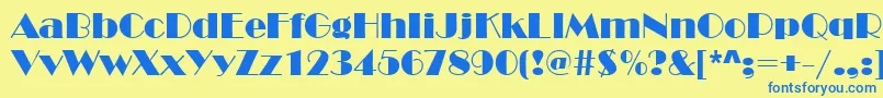 Broadway Font – Blue Fonts on Yellow Background