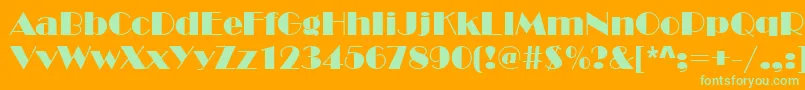 Broadway Font – Green Fonts on Orange Background