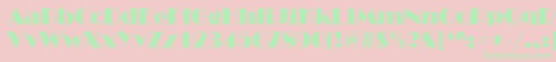 Broadway Font – Green Fonts on Pink Background