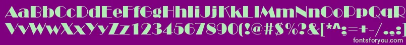 Broadway Font – Green Fonts on Purple Background