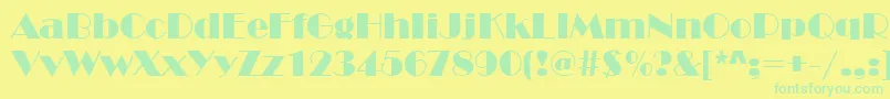 Broadway Font – Green Fonts on Yellow Background