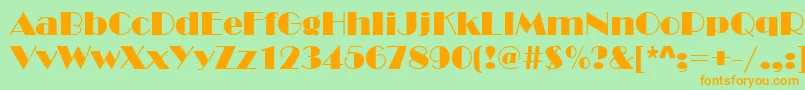 Broadway Font – Orange Fonts on Green Background
